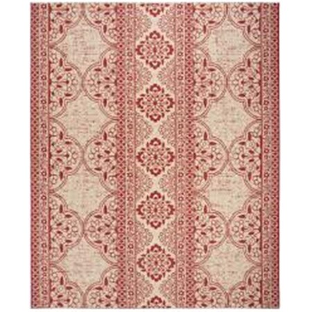 Safavieh 6 ft. 7 in. x 6 ft. 7 in. Beach House Contemporary Square Indoor & Outdoor Area Rugs Red & Creme BHS174Q-6SQ